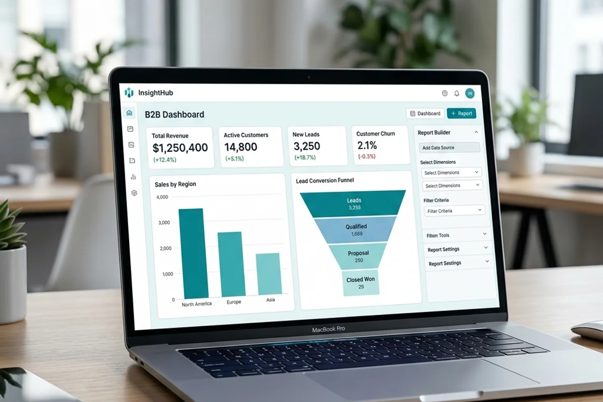 Business intelligence and analytics dashboard for enterprise software solutions